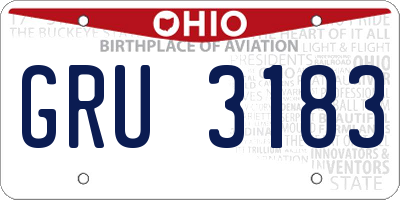 OH license plate GRU3183