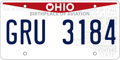 OH license plate GRU3184