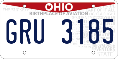 OH license plate GRU3185
