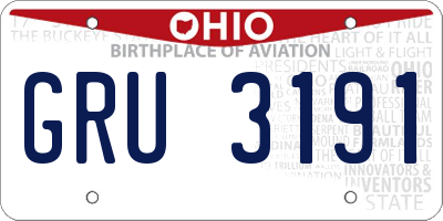 OH license plate GRU3191