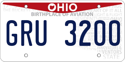 OH license plate GRU3200