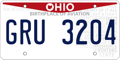 OH license plate GRU3204
