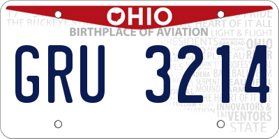 OH license plate GRU3214