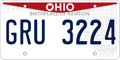 OH license plate GRU3224