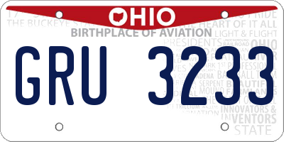 OH license plate GRU3233