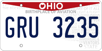 OH license plate GRU3235