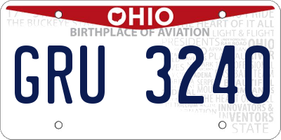 OH license plate GRU3240