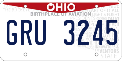 OH license plate GRU3245