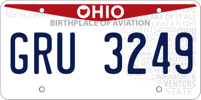 OH license plate GRU3249