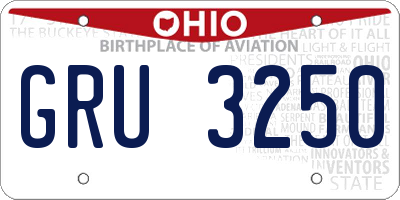 OH license plate GRU3250