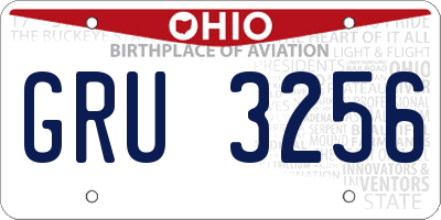 OH license plate GRU3256