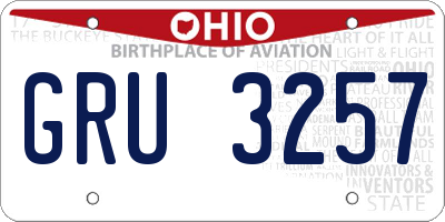 OH license plate GRU3257