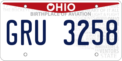 OH license plate GRU3258