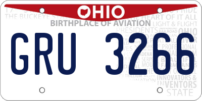 OH license plate GRU3266