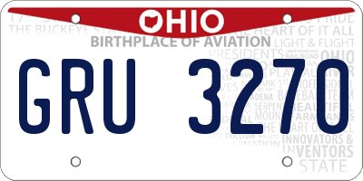 OH license plate GRU3270