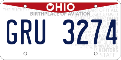 OH license plate GRU3274