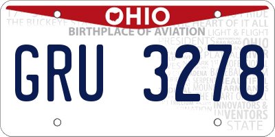 OH license plate GRU3278