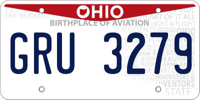 OH license plate GRU3279