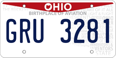 OH license plate GRU3281