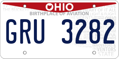 OH license plate GRU3282