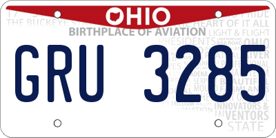 OH license plate GRU3285