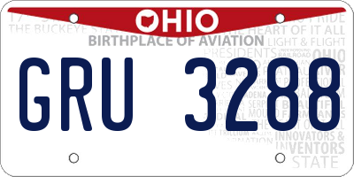 OH license plate GRU3288