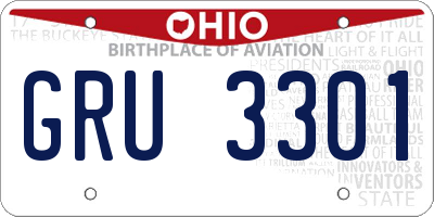 OH license plate GRU3301