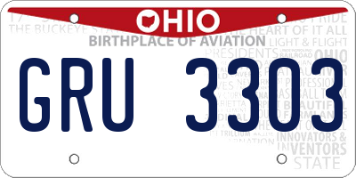 OH license plate GRU3303