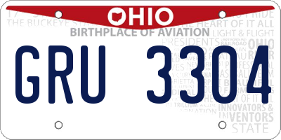 OH license plate GRU3304
