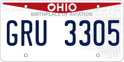OH license plate GRU3305