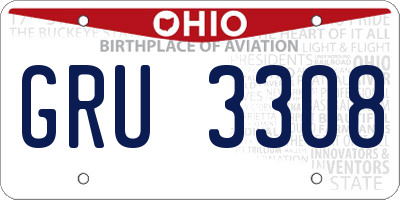 OH license plate GRU3308