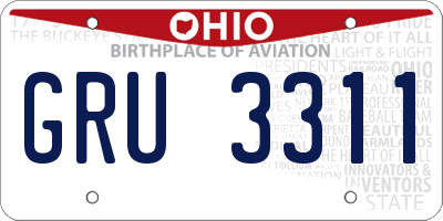 OH license plate GRU3311