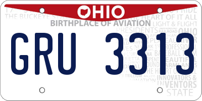OH license plate GRU3313