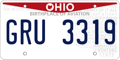 OH license plate GRU3319