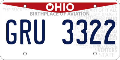 OH license plate GRU3322