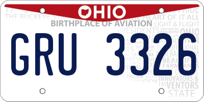 OH license plate GRU3326