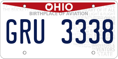 OH license plate GRU3338
