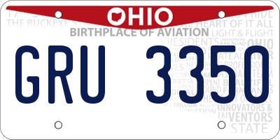 OH license plate GRU3350