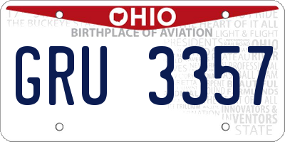 OH license plate GRU3357