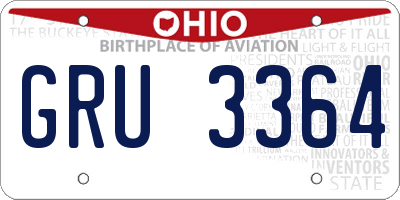 OH license plate GRU3364