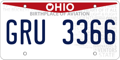 OH license plate GRU3366