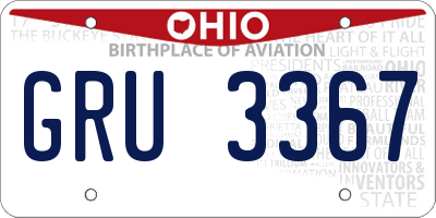 OH license plate GRU3367