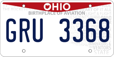 OH license plate GRU3368