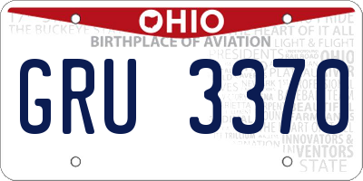 OH license plate GRU3370
