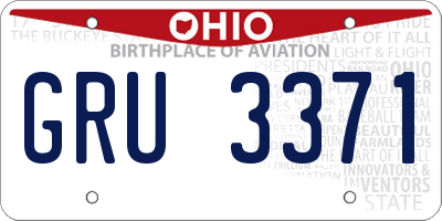 OH license plate GRU3371