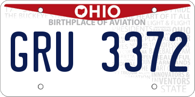 OH license plate GRU3372