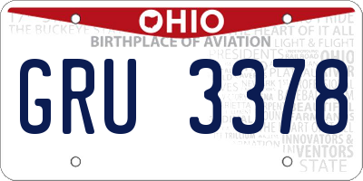 OH license plate GRU3378