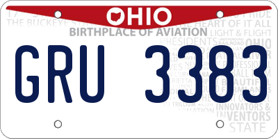 OH license plate GRU3383
