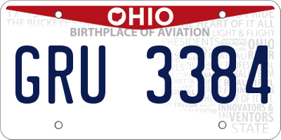 OH license plate GRU3384