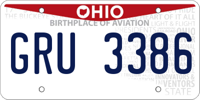 OH license plate GRU3386